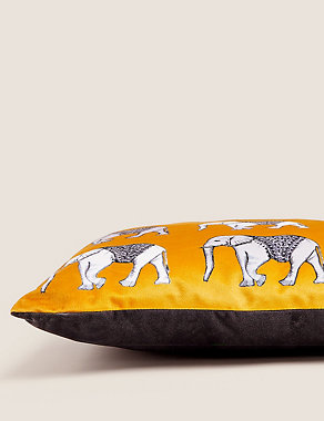 Velvet Elephant Cushion Image 2 of 6