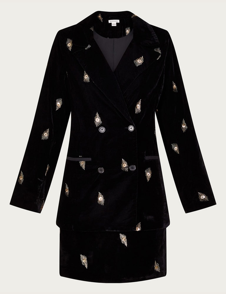 River island discount black velvet blazer