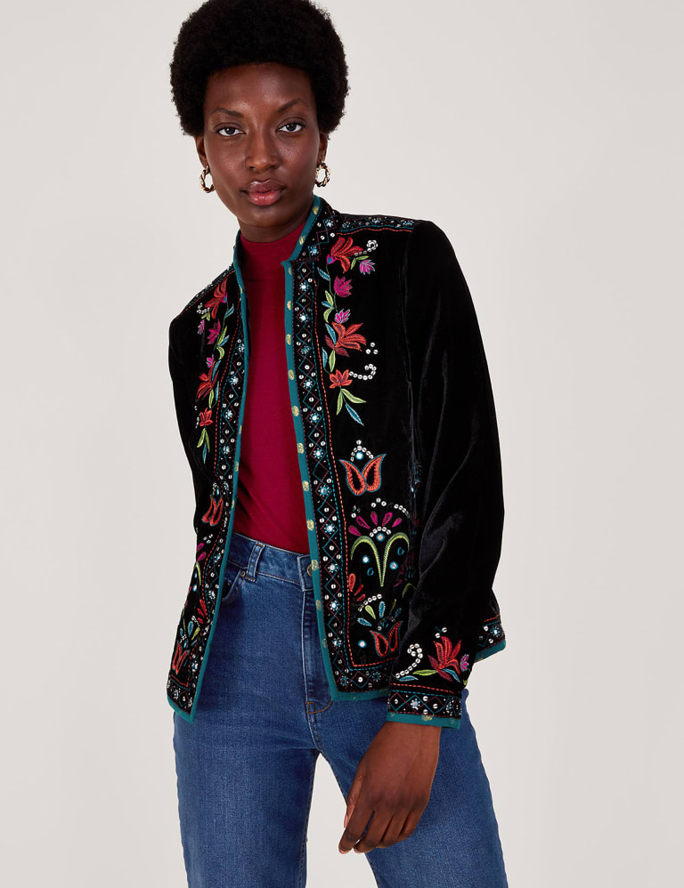 Velvet sale jacket embroidered