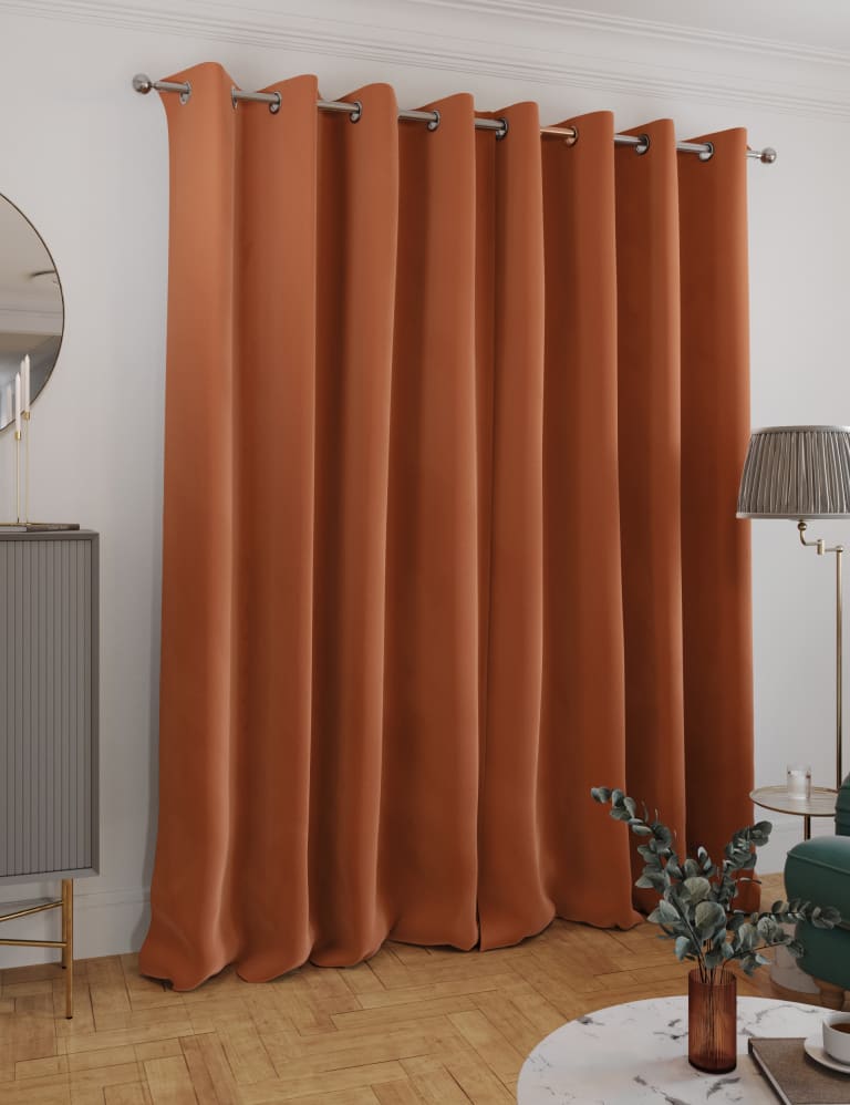 Velvet Eyelet Thermal Curtains M S Collection M S