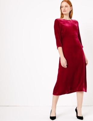 long sleeve midi dress for wedding guest