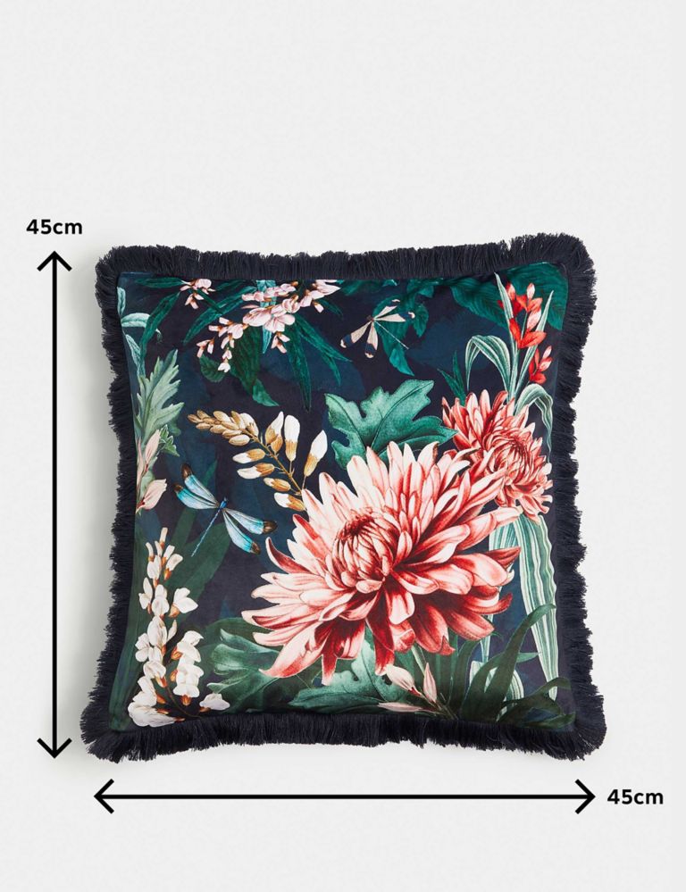 Velvet Floral Cushion 6 of 6