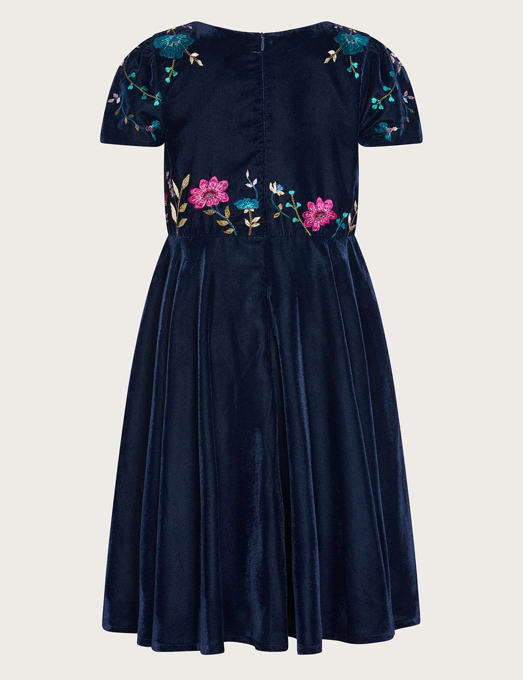 Velvet Floral Embroidered Occasion Dress (3-15 Yrs) 1 of 3