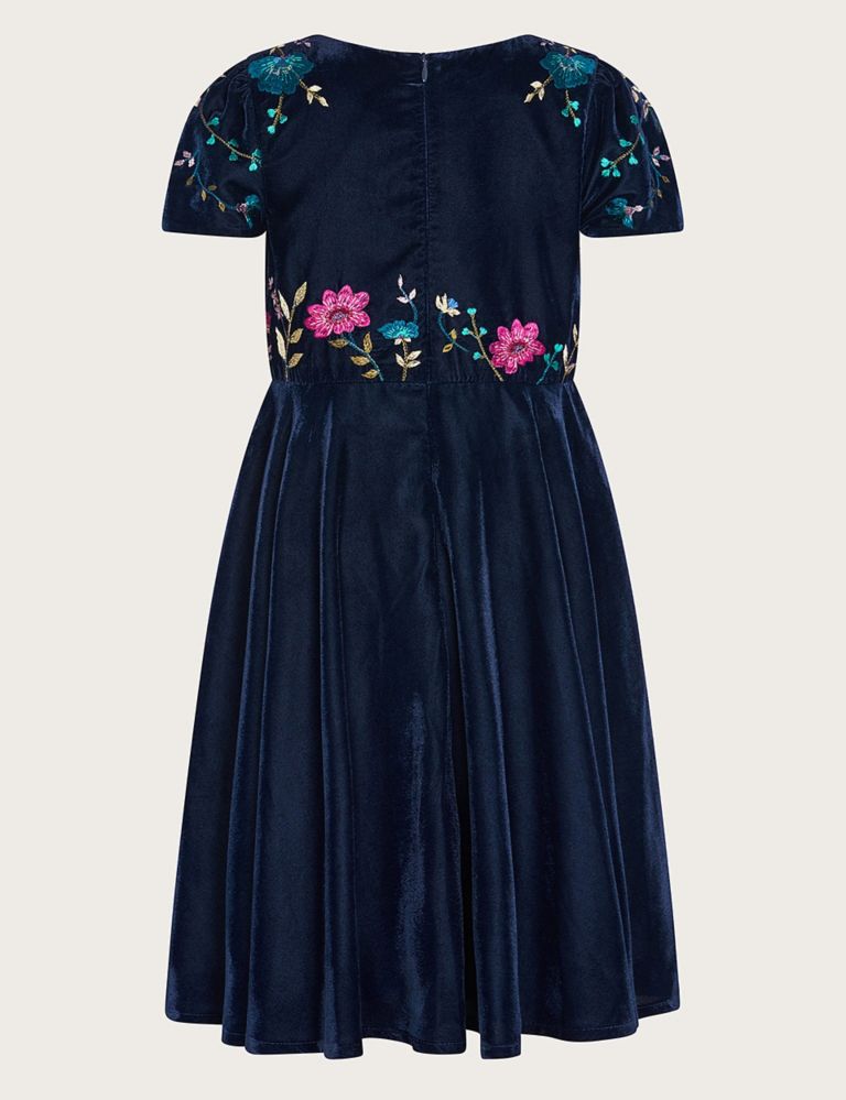 Velvet Floral Embroidered Occasion Dress (3-15 Yrs) 2 of 3