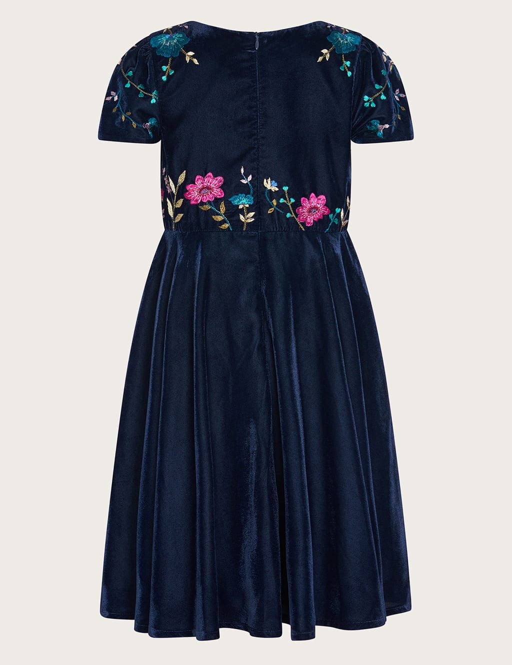 Velvet Floral Embroidered Occasion Dress (3 Yrs15 Yrs) Monsoon M&S