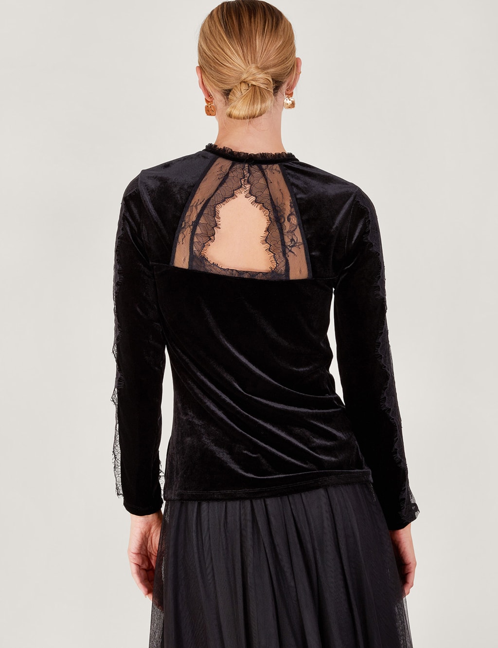 Black velvet high deals neck top