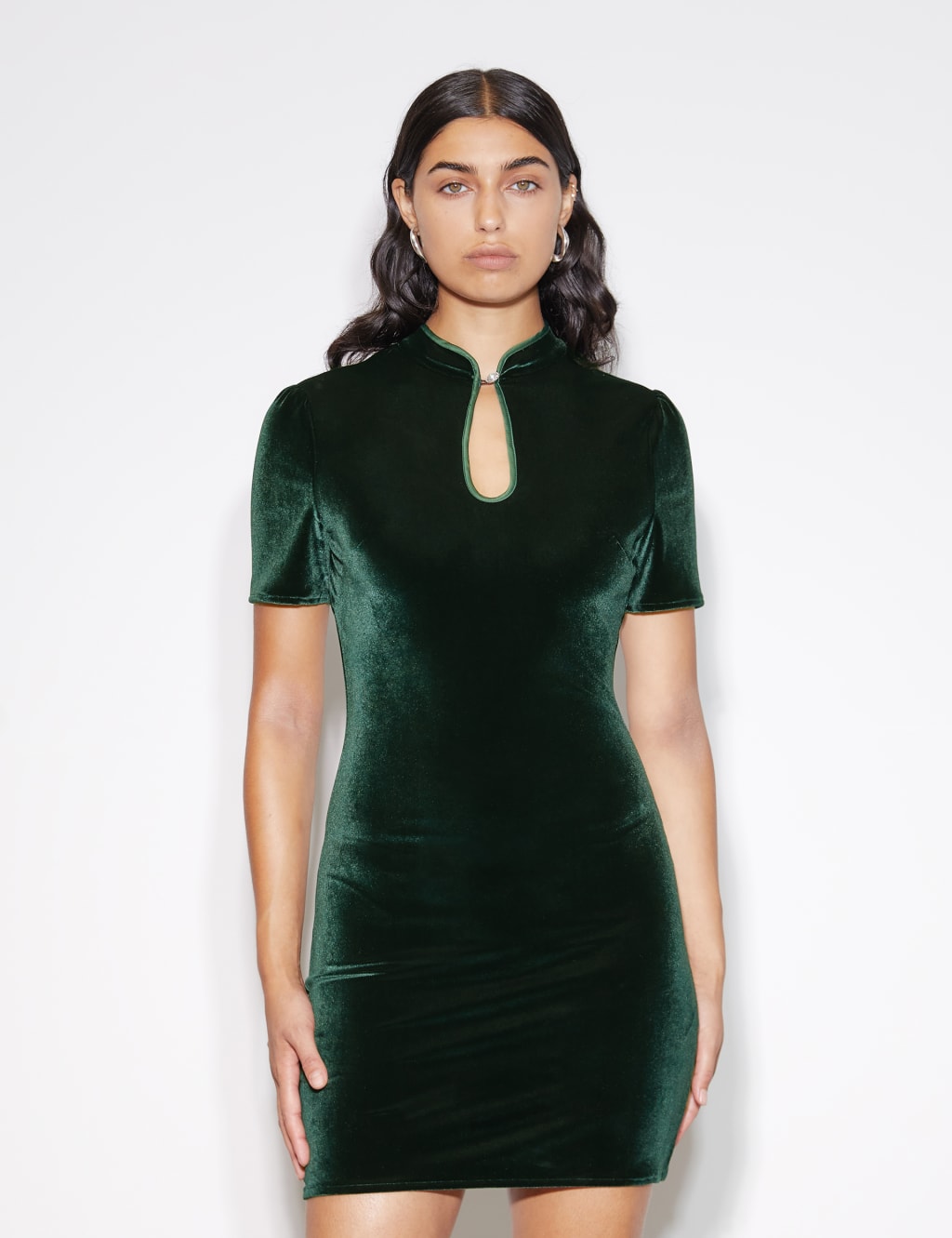 High neck mini bodycon dress new arrivals