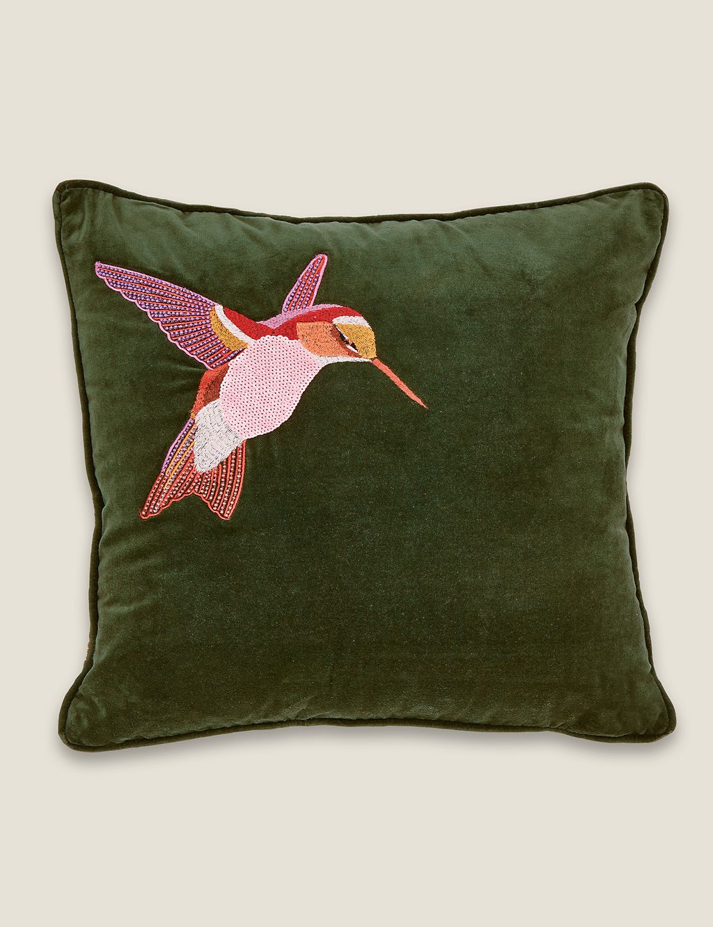 Velvet Hummingbird Cushion 3 of 4