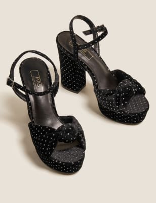 Black 2024 velvet platforms