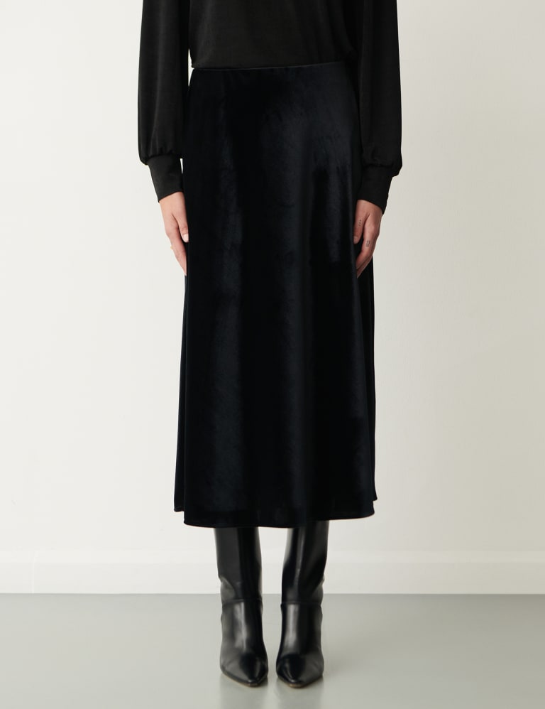 Velvet Midi Slip Skirt Finery London M S