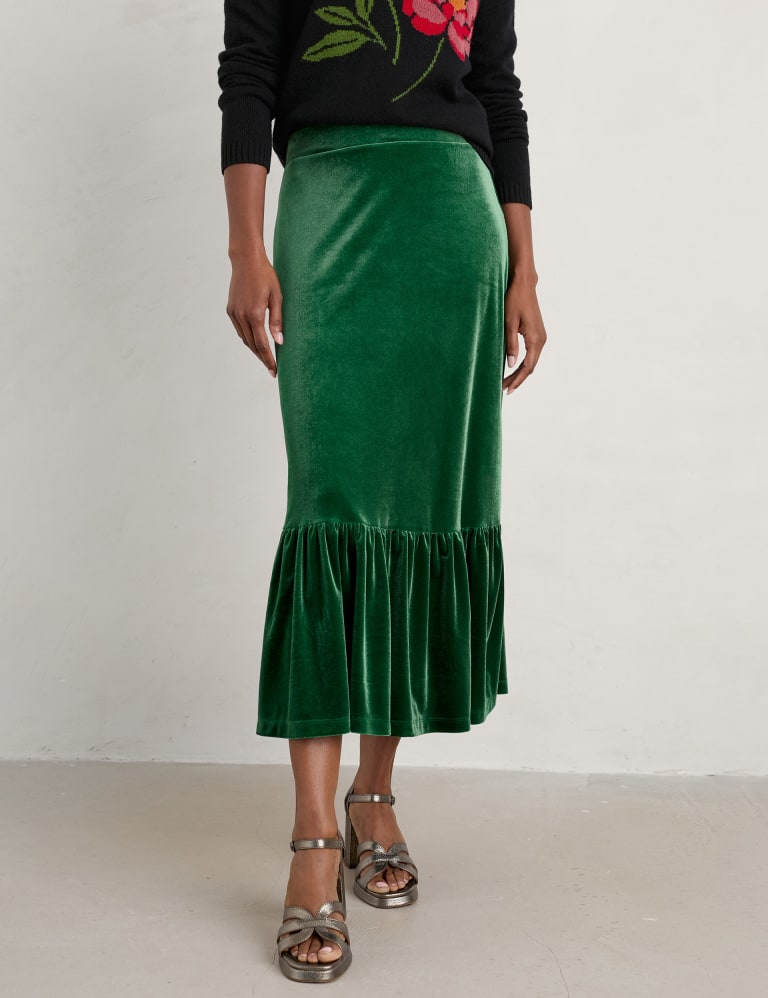 Velvet Midi Tiered Skirt 1 of 5