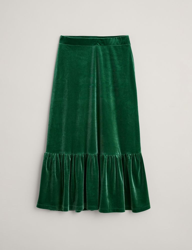 Velvet Midi Tiered Skirt 2 of 5