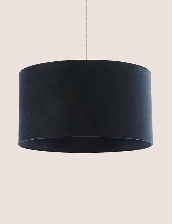 Drum Lampshade Pure Charcoal Linen Mix Cylinder Pendant Ceiling Light 