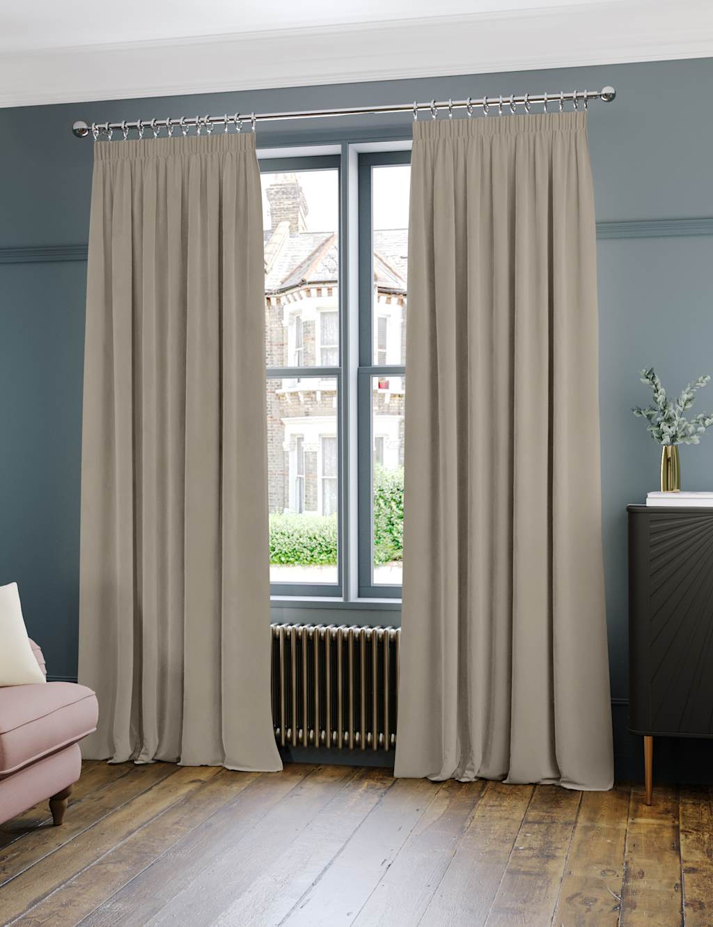 Velvet Pencil Pleat Ultra Thermal Curtains