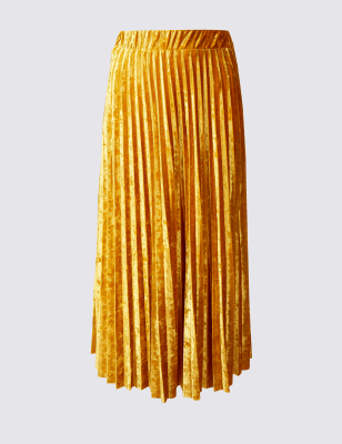 Gold pleated skirt shop marks and spencer