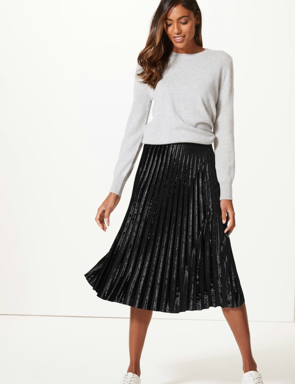 midi skirt velvet