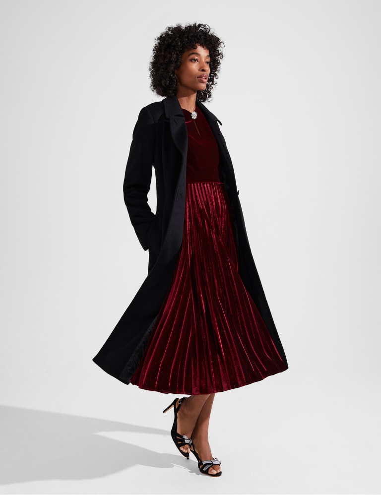 Hobbs blue velvet discount dress