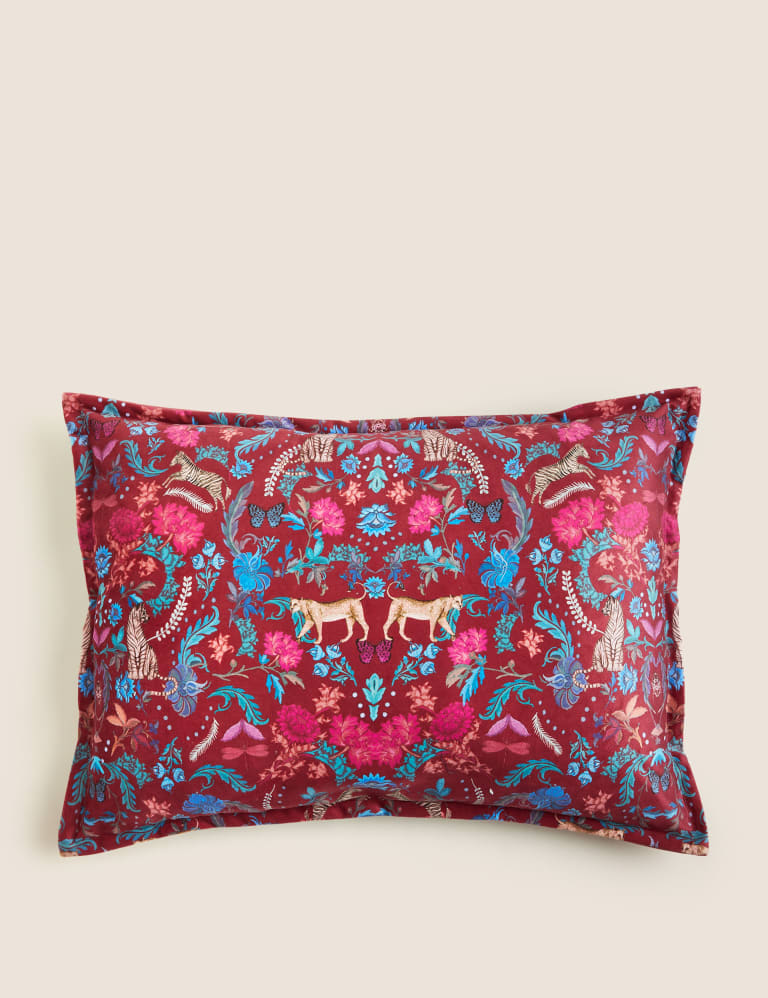 Velvet Printed Bolster Cushion 1 of 6