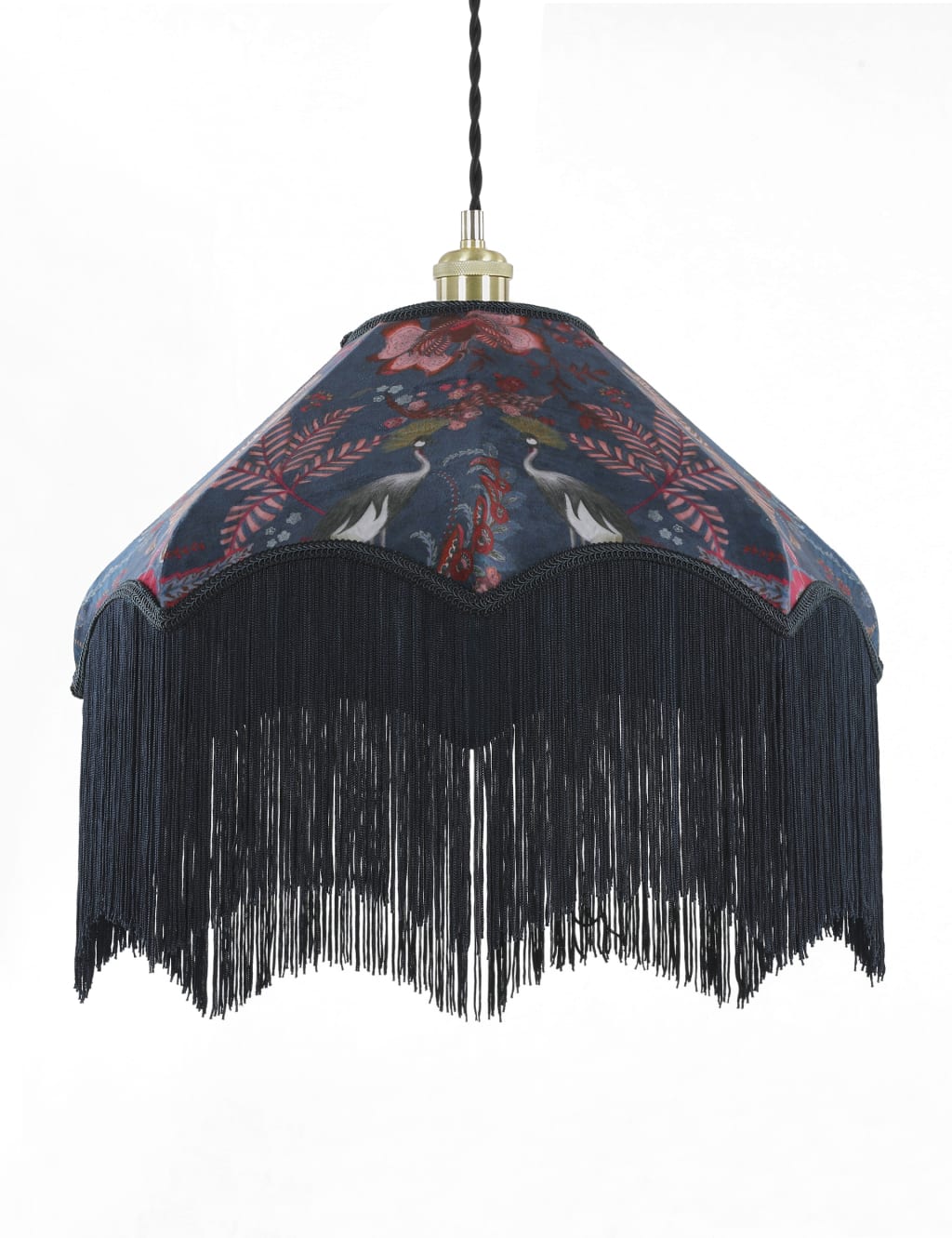Black fringe light deals shade