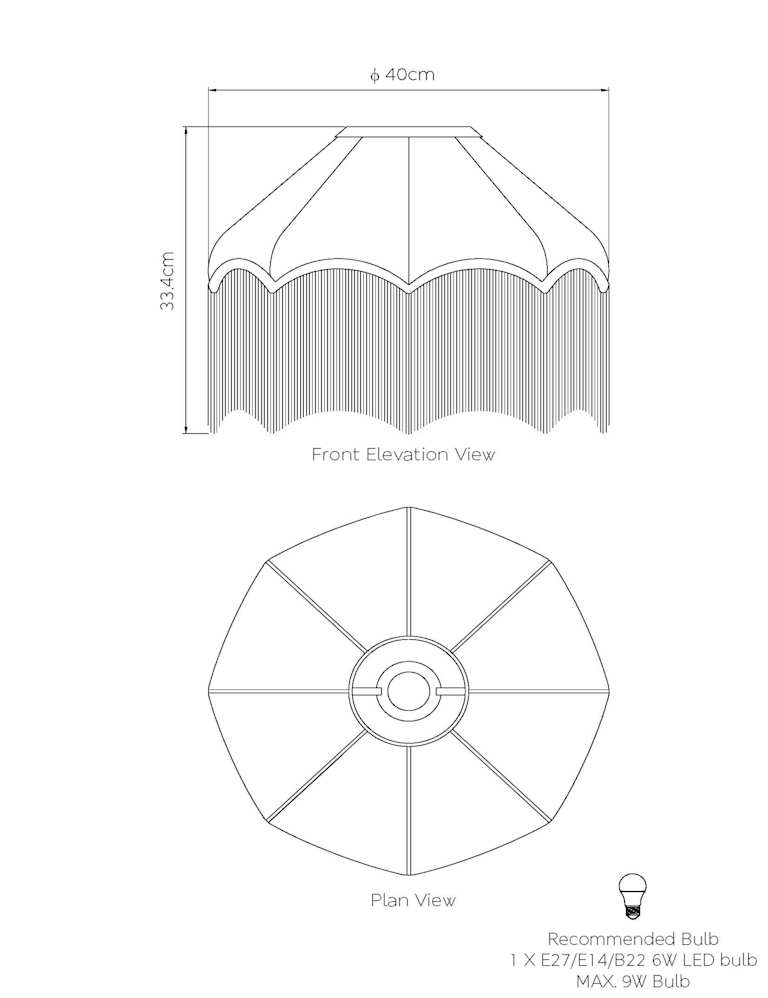Velvet Printed Fringed Ceiling Lamp Shade M&S Collection M&S