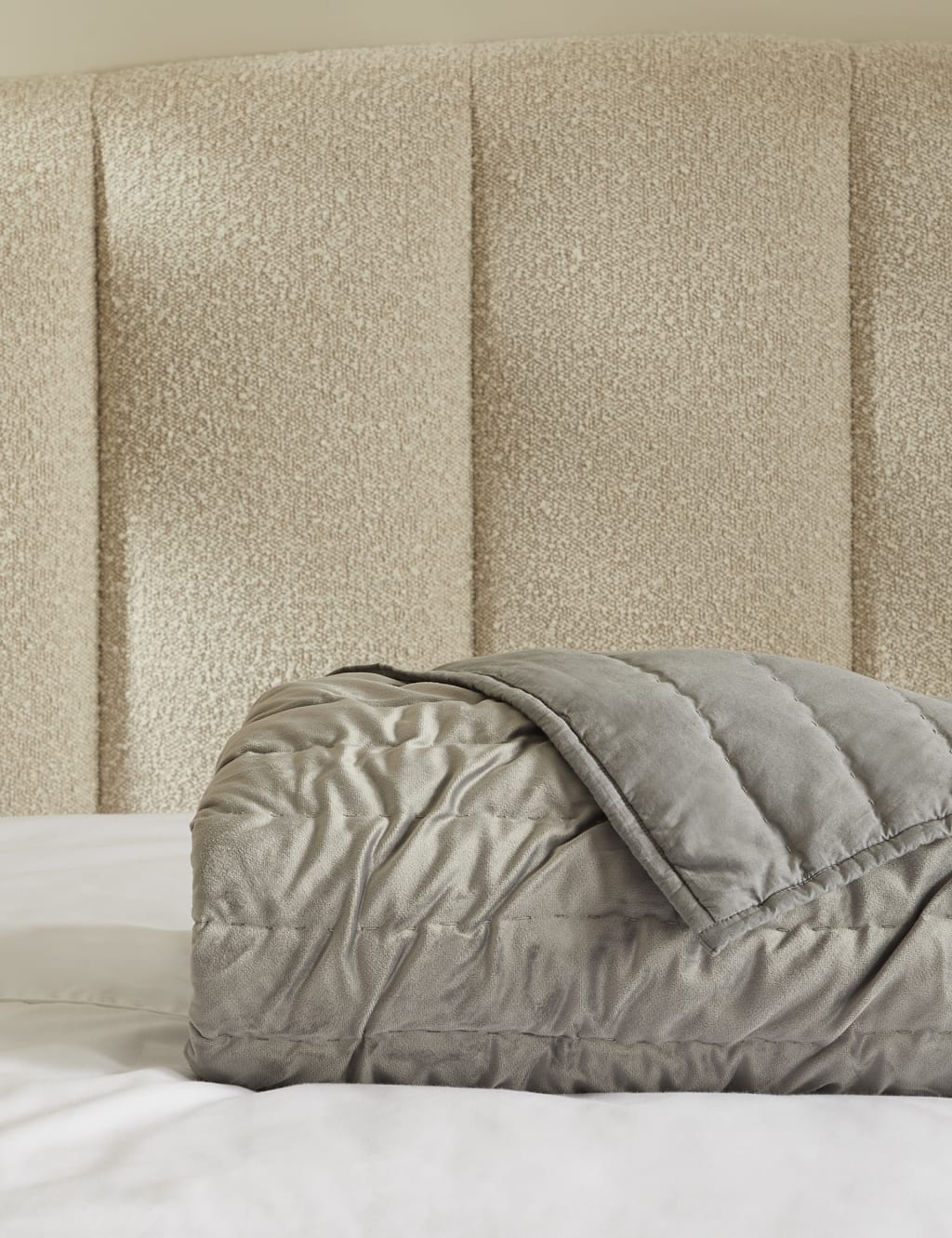 Velvet Quilted Bedspread M&S Collection M&S