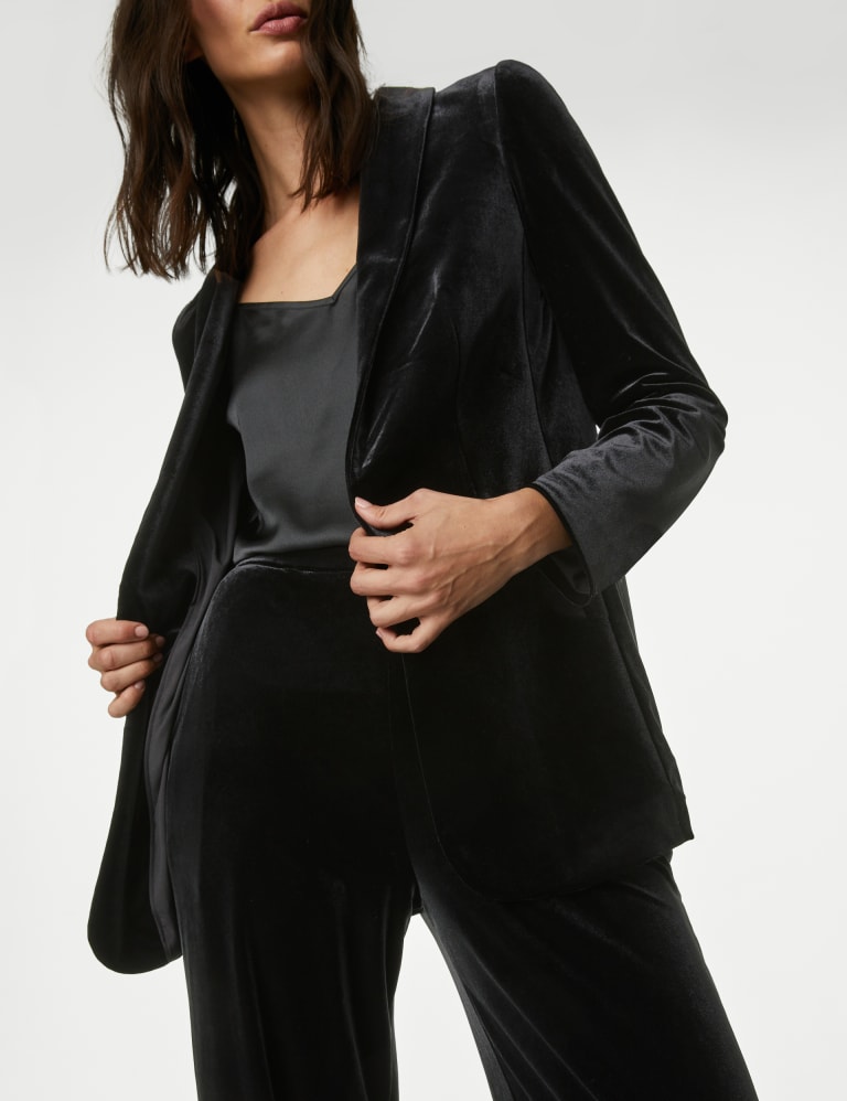 Velvet Relaxed Single Breasted Blazer | M&S Collection | M&S