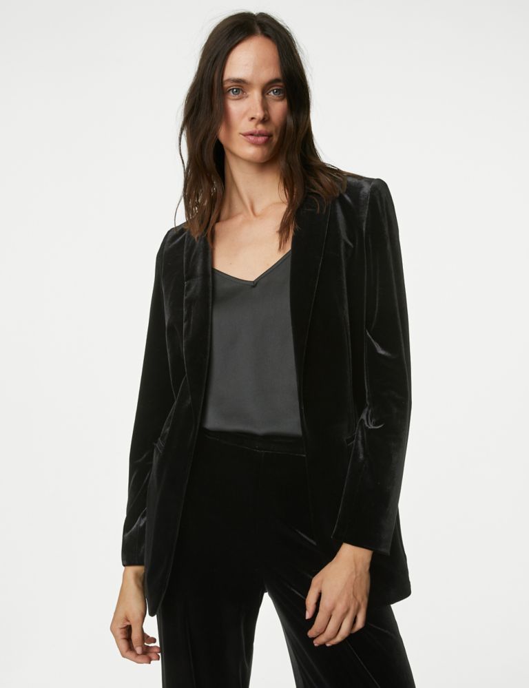 Velvet Relaxed Single Breasted Blazer | M&S Collection | M&S