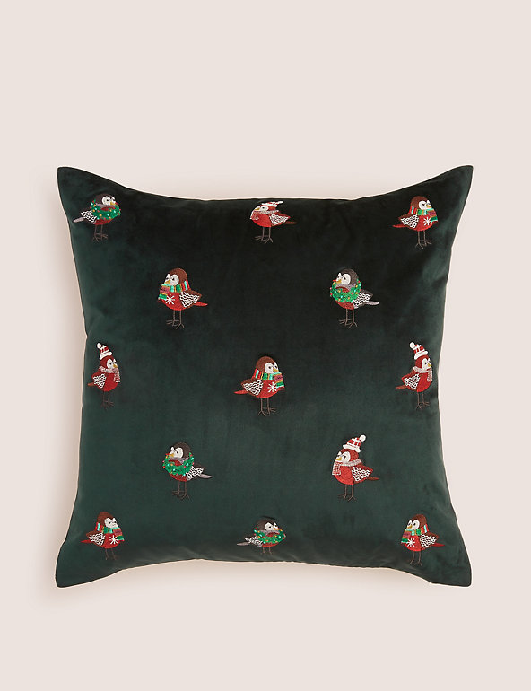 Green and Red Christmas Bat Pillow with Swirls *SALE*