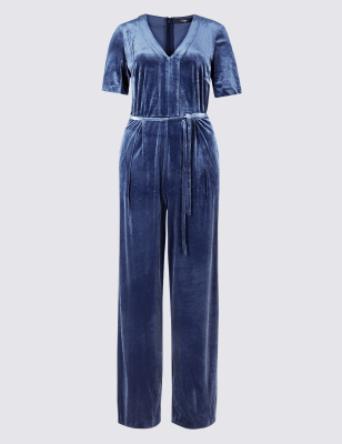 marks and spencer velvet jumpsuit