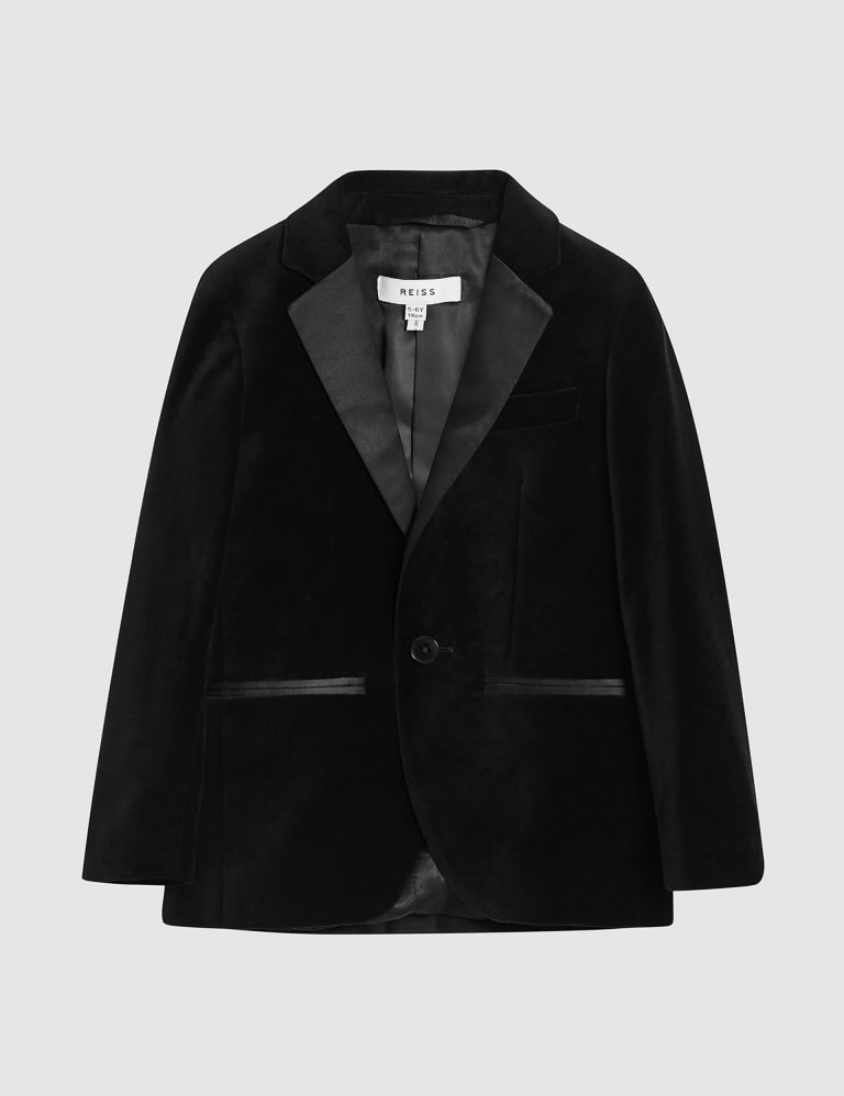 Velvet Single Breasted Blazer (3-14 Yrs) 2 of 5