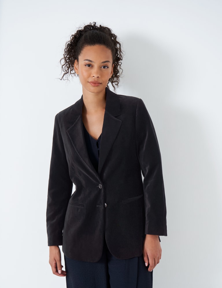 Velvet Single Breasted Blazer