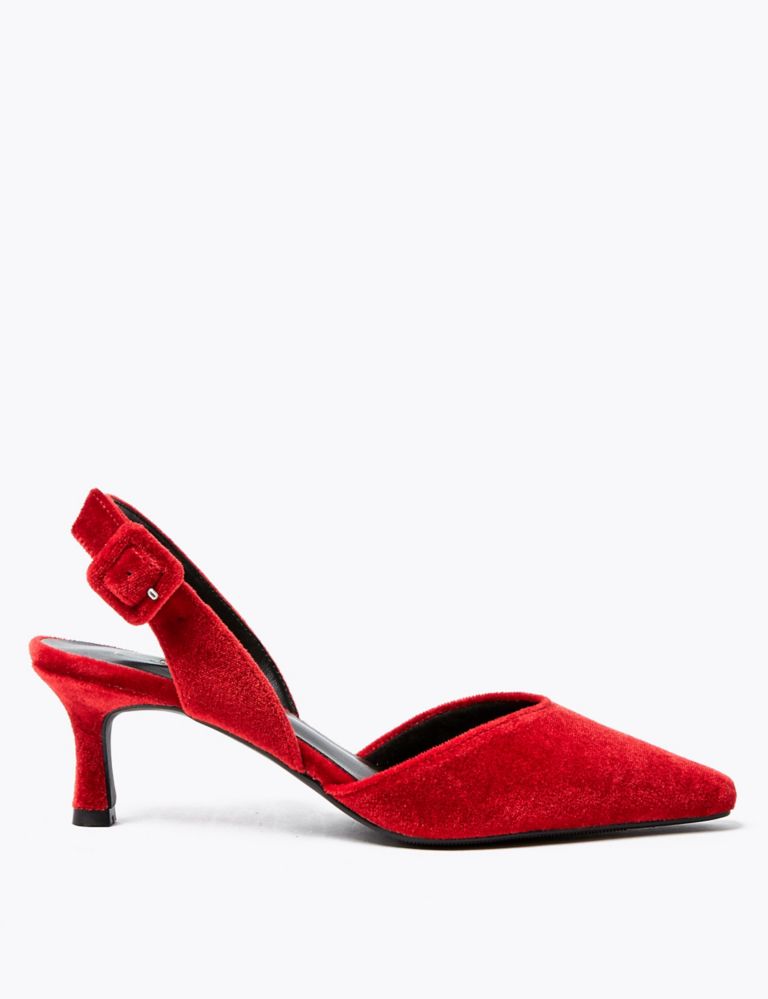 Velvet Slingback Kitten Heel Court Shoes | M&S Collection | M&S