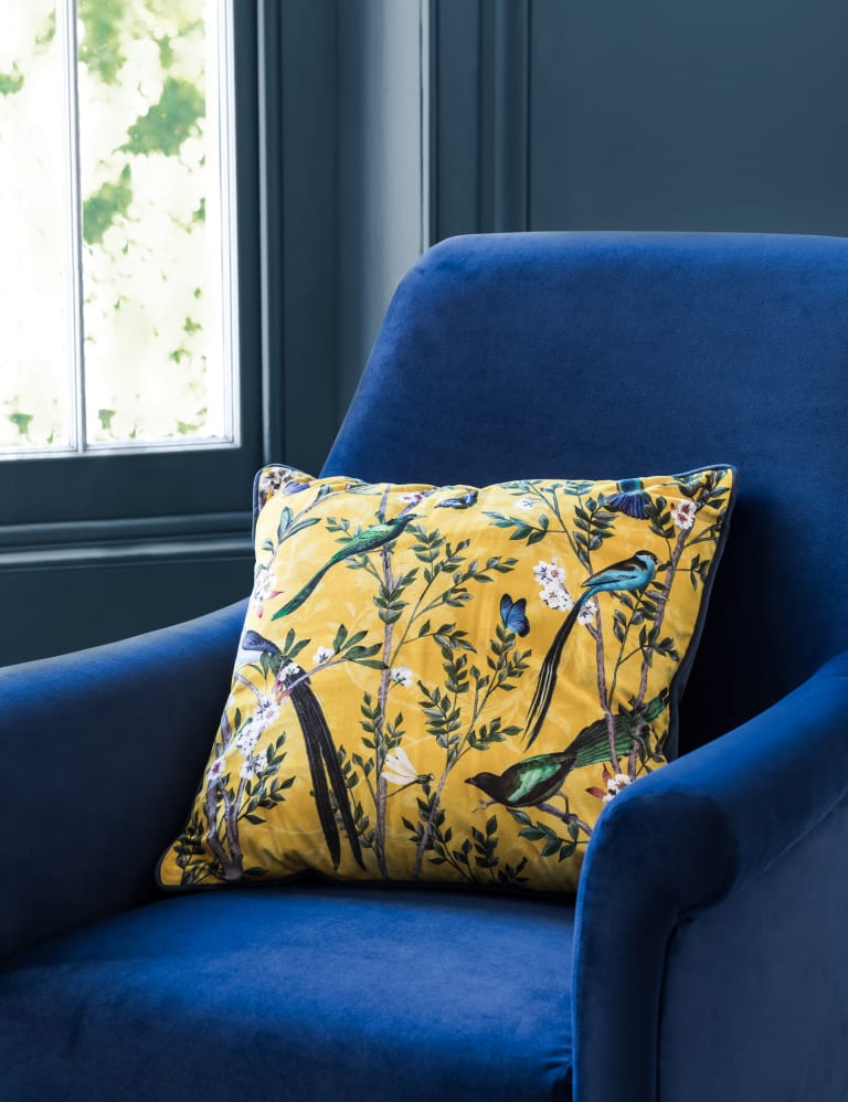 Velvet Spring Bird Cushion M S Collection M S