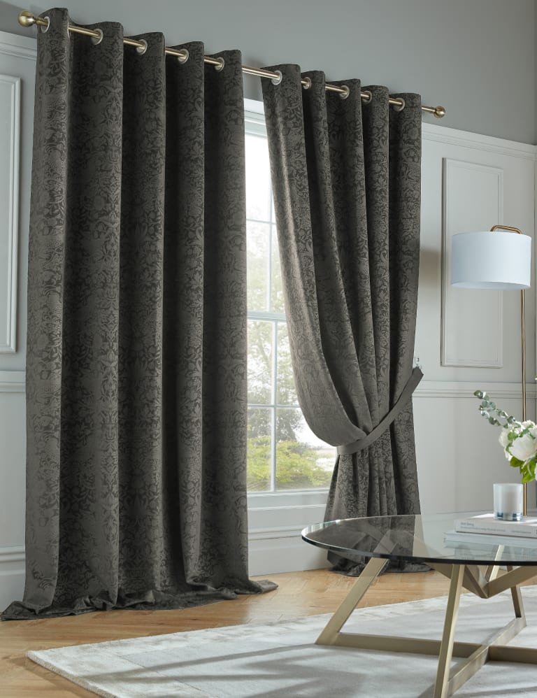 Sateen Blossom Floral Eyelet Blackout Curtains, M&S Collection