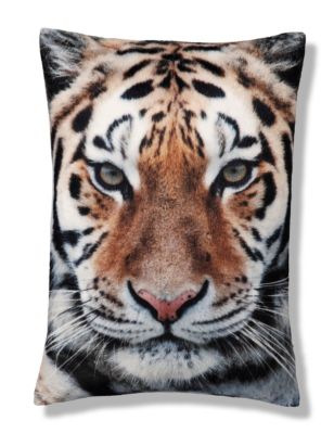 Velvet Tiger Print Cushion Image 1 of 1