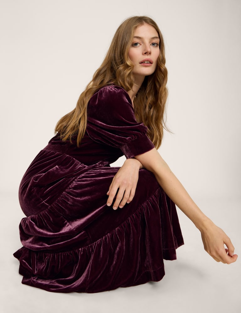 Velvet V Neck Midaxi Tea Dress White Stuff M S