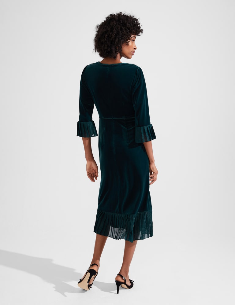 Velvet V Neck Midi Wrap Dress HOBBS M S