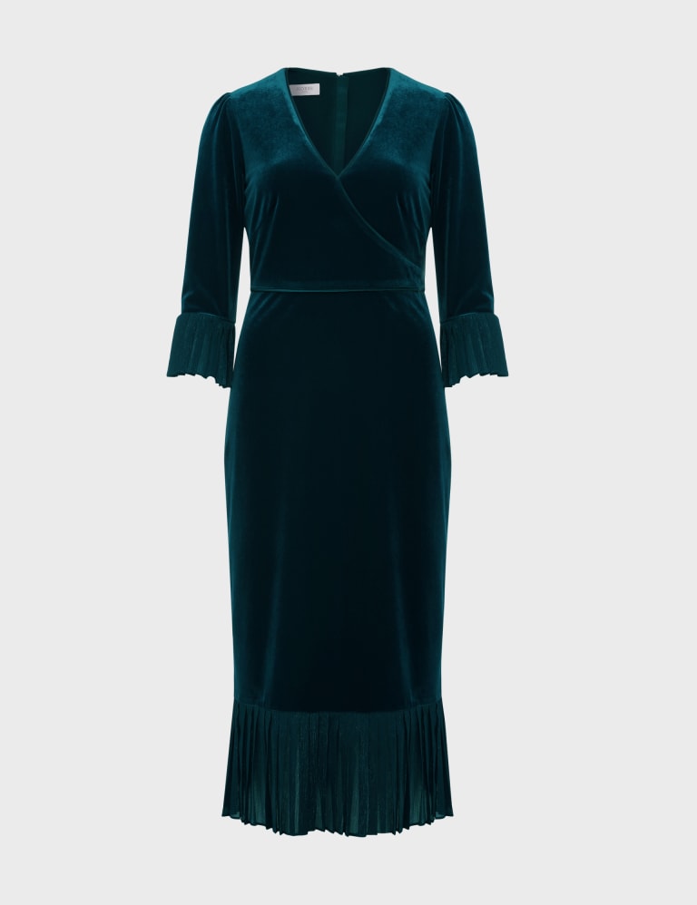 Marks and spencer green online velvet dress