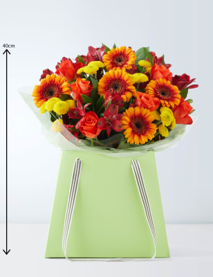 birthday flowers gift bag