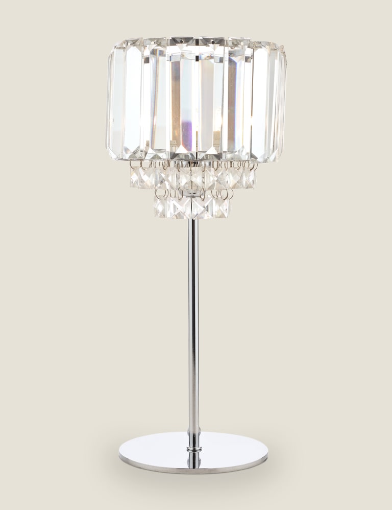 Chrome crystal 2024 table lamp