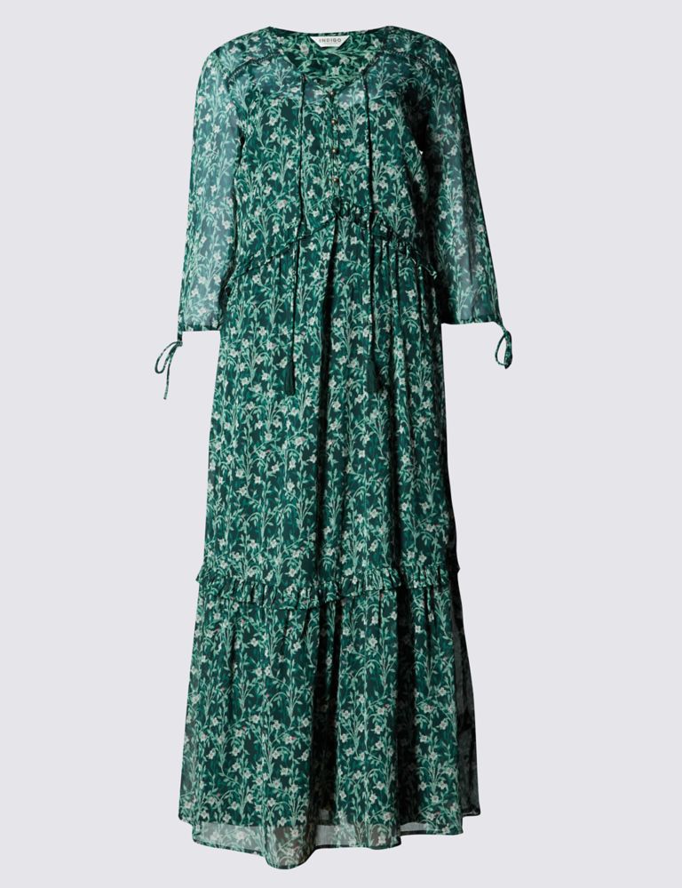 Vintage Style Floral Maxi Dress with Camisole 3 of 4