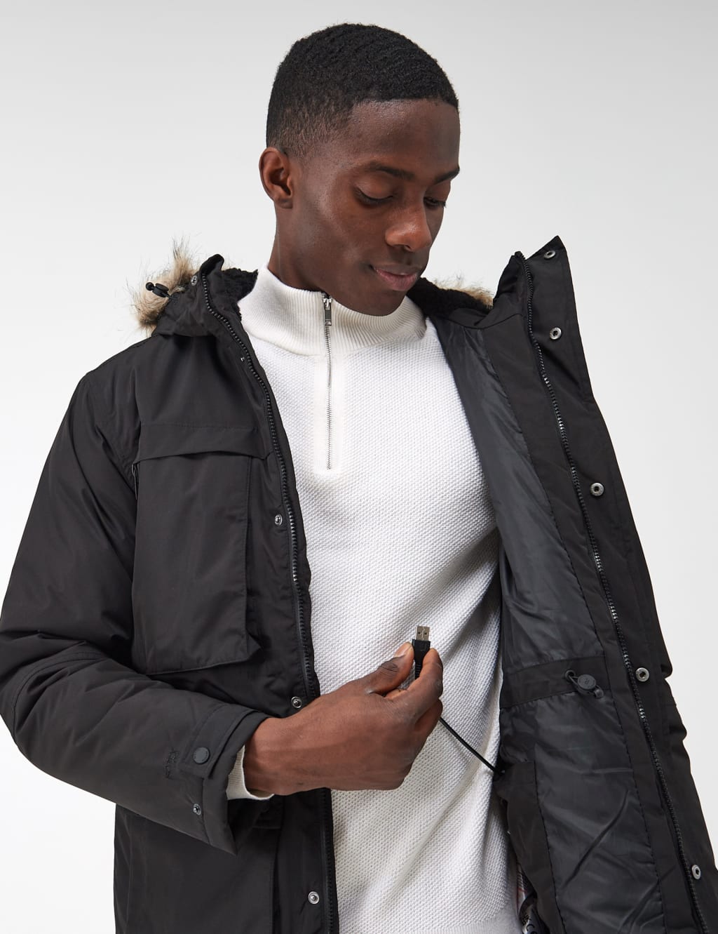 Heated parka deals jacket