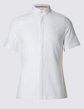 Waffle Texture Short Sleeve Shirt Image 2 of 6