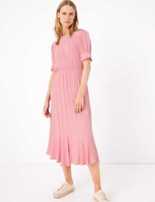 m&s waisted midi dress