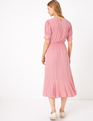 m&s waisted midi dress