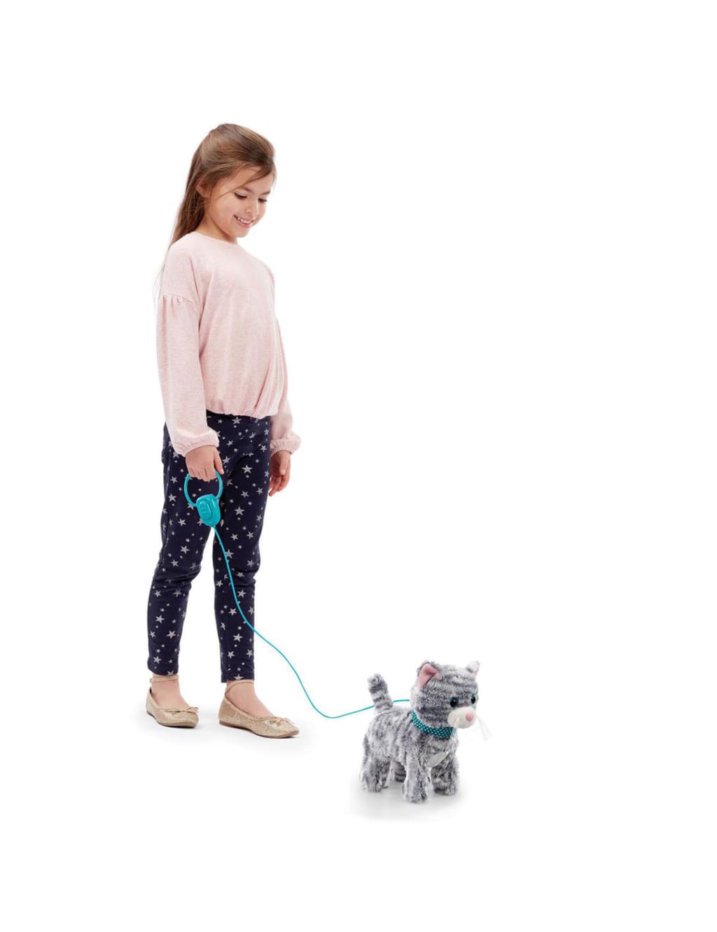 Walking toy top cat with lead