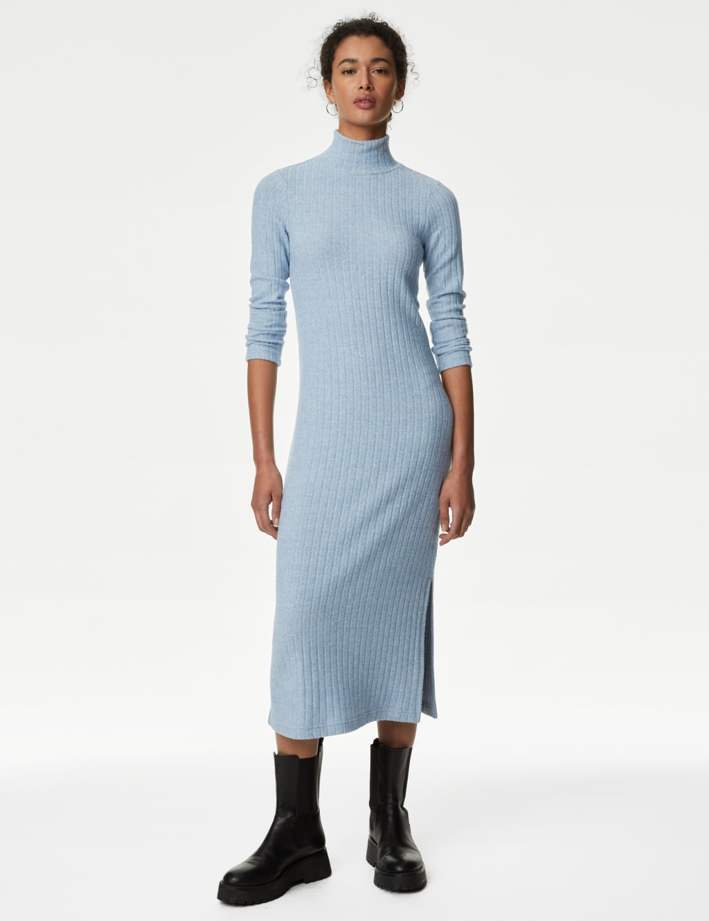 Funnel top neck dress