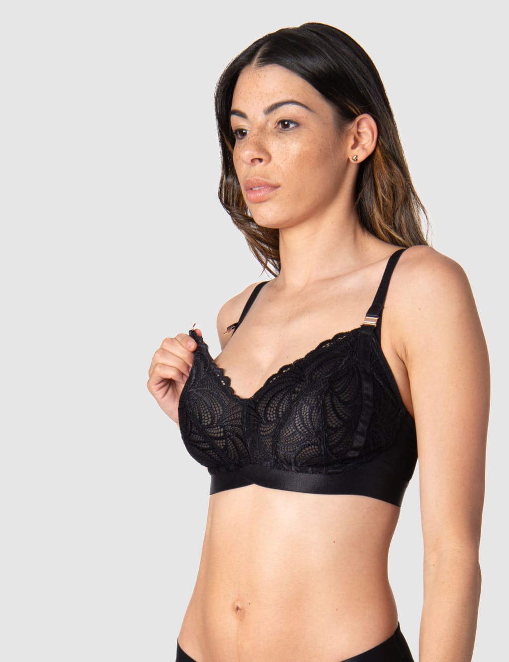 Lace & Mesh Nursing Bra Set B-H