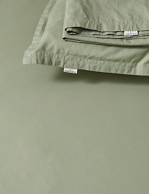 Washed Cotton Deep Fitted Sheet Image 2 of 3