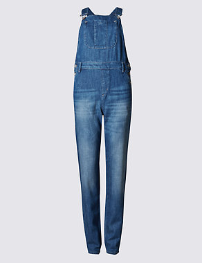 Washed Look Denim Dungarees Image 2 of 4